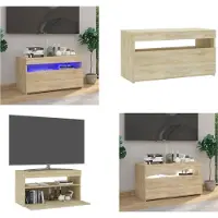 vidaXL Armoire TV avec lampes LED Chêne Sonoma 75x35x40 cm - Armoire TV - Meubles TV - Supports TV