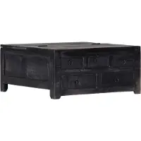 vidaXL Table basse noire 65x65x30 cm bois massif mangue