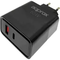 Approx 65w Qc Usb-a And Usb-c Wall Charger Argenté
