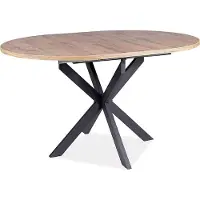 Feldmann-Wohnen Table à manger Gaston, table de cuisine 100-135 cm, couleur au choix : chêne Artisan / noir