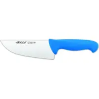 Arcos Couteau de boucher couleur - Prof 295823 acier inoxydable nitrum et mangue ergonomique polypropylène bleu et 17 cm de lame, vitrine