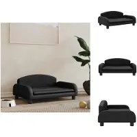 vidaXL Lit pour chien Noir 70x45x30 cm Similicuir - Lits pour chiens
