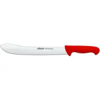 Arcos Couteau de boucher couleur - Prof 292822 acier inoxydable nitrum et mangue lame ergonomique rouge en polypropylène et 30 cm de lame, vitrine