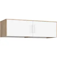 Akord Nadställning Garderob S150 Chêne Sonoma et Blanc avec 2 Portes et 2 Étagères