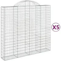 vidaXL Gabions avec arc surélevé 5 pcs. 200x50x180/200cm Fer galvanisé