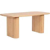 HOME DELUXE Table à manger ARENOS – Naturel, chêne huilé (160 x 75 x 90 cm) | Table en bois massif au design moderne pour la salle à manger et la cuisine
