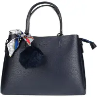 Gallantry Paris Gallantry, sac à main avec pompon et écharpe, bleu nuit