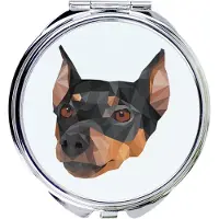 Art-Dog Pinscher allemand - Miroir avec photo et impression géométrique de la marque