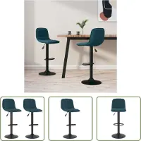 The Living Store Tabourets de bar 2 pcs. Velours bleu