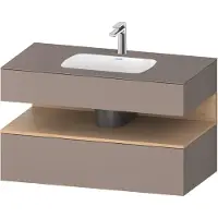 Duravit Collection One lavabo à encastrer avec meuble sous-vasque en console, 1000x550x600mm, niche en chêne naturel, QA4786030430010