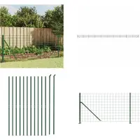 vidaXL Clôture grillagée avec bride au sol Vert 1,1x25 m - Clôture grillagée - Clôture de jardin - Grillage métallique