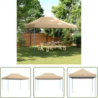 The Living Store Tente de réception pliante Pop-Up Beige 440x292x315 cm