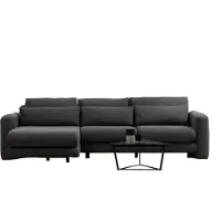 AEA Schwarze Wohnzimmer Couch Modernes L-Form Polster Sofa Designer Möbel