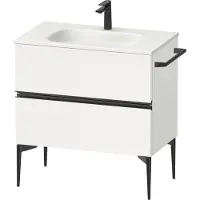 Duravit Sivida Meuble sous-lavabo, 2 tiroirs, poignée encastrée noir diamant mat, 810x477x592mm, pour Sivida, SV46510BD180000