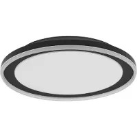 Ledvance ORBIS Pederson Plafonnier LED avec anneau plastique, noir, 24W, 1450lm, 3000K, 830 blanc chaud amical, 450mm de diamètre, protection IP20, vis de montage et chevilles incluses
