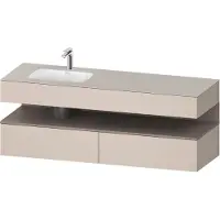 Duravit Collection One lavabo à encastrer avec meuble sous-vasque en console, 1600x550x600mm, niche basalte mat, vasque à gauche, QA4795043910010
