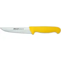 Arcos Couteau de cuisine 2900 - Prof 290400 en acier inoxydable Nitrum et mangue polypropylène jaune ergonomique et lame de 13 cm, vitrine