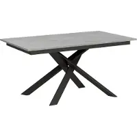 Itamoby - Table extensible 160/220x90 cm Ganty gris béton bande de chante en teinte cadre et pieds anthracite
