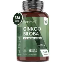 WeightWorld Complément alimentaire Ginkgobiloba avec ginseng sibérien, 365 comprimés