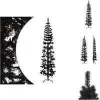 vidaXL Semi-sapin de Noël artificiel Support Mince Noir 180 cm - Sapins de Noël