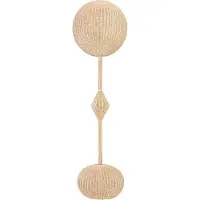 Casa Padrino Luxe Lampadaire design naturel Ø 60 x H. 225 cm - Lampadaire rond en rotin - Lampadaire de salon - Luminaires de luxe - Lampadaires de luxe