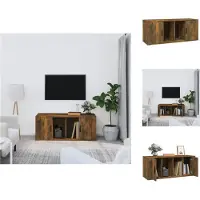 vidaXL Armoire TV chêne fumé 100x35x40 cm Bois composite - Meuble TV