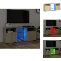 vidaXL Armoire TV avec lampes LED Chêne Sonoma 120x30x50 cm - Meuble TV