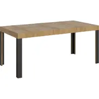 Itamoby - Table extensible 180/284x90 cm Linea chêne nature pieds anthracite