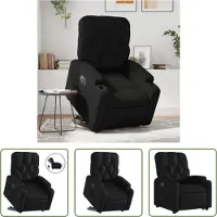 The Living Store Fauteuil relax releveur électrique noir similicuir