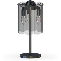 Zuma Line Lampe de table moderne Nira, noir fumé, 3xE14x40W, verre, dimensions : 42x20x20 cm, IP20,