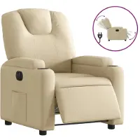 Syfax Fauteuil inclinable électrique Crème Tissu
