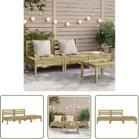 The Living Store Canapé de jardin 3 places en pin imprégné