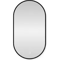 Sensahome - Miroir de salle de bain ovale - cadre lourd - avec éclairage LED variable - intensité lumineuse variable - miroir mural - 50 x 90 cm
