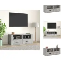 vidaXL Armoire TV gris béton 100x35x40 cm Bois composite - Meuble TV