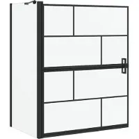 Syfax Écran de douche de bain Noir et Transparent 100 x 68 x 128 cm