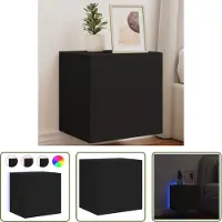 The Living Store Meuble TV mural avec lampes LED Noir 40,5x35x40 cm