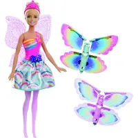 Mattel Barbie Dreamtopia Royaume arc-en-ciel Poupée magique fée des ailes (blonde)