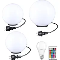 H4L Lampes boules RGB Lampes d'extérieur Lot de 3 Ø 20/20/30cm Lampe de jardin LED