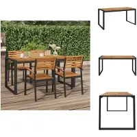 vidaXL Table de jardin avec pieds en U 160x80x75 cm Bois massif d'acacia - Tables de jardin