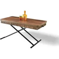 AEA Table transformable pliable avec hauteur réglable et pieds en métal