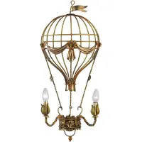 Casa Padrino Applique murale de luxe Art Nouveau Montgolfière rouille / or antique 31 x 19 x H. 78 cm - Baroque & Art Nouveau Applique murale de salon