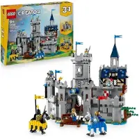 LEGO Creator 3-en-1 Le Château Médiéval des Chevaliers, Jeu de Construction, 1371 Pièces, 6 Minifigurines, 9+ Ans