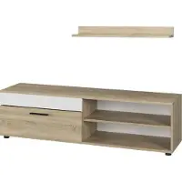 Vicco Lowboard & étagère Berno Sonoma/blanc avec 1 rabat, Model 55458