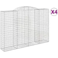vidaXL Gabions avec arc surélevé 4 pcs. 300x50x200/220cm Fer galvanisé
