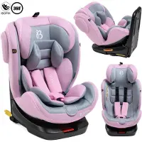Bebelissimo - Leto - Siège enfant 40-150 cm - 360° - RWF/FWF - ISOFIX - TOP TETHER - Harnais 5 points - Appui-tête réglable - rose