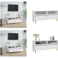 vidaXL Armoire TV Blanc 100x34,5x44,5 cm Bois composite - Meuble TV - Armoires TV - Supports TV - Meubles TV