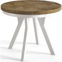 Alpi Möbel AlpiMeble Table de Salle à Manger Evo, Table de Salon Extensible, Lateau Stratifié 36 mm, Pieds Stables, Diamètre 80 cm - LEFKAS - Collection Evo