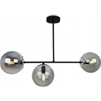 Light11 HOME Light-Home Tuluza lampe à suspendre - Suspension en métal et en verre - E27 - 3 feux - verre graphite - noir et or