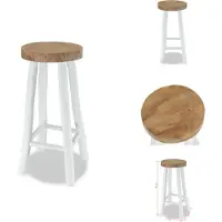 vidaXL Tabouret de bar en teck massif - Tabouret de bar