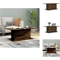 vidaXL Table basse chêne fumé 102x55,5x40 cm Bois composite - Tables basses